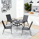 Vineego Dining Chairs Set of 4 Modern Kitchen Dinner Chairs with Metal Legs, Curved Armchairs Accent Chairs, Reading Chair, Bar Office Chair , Black