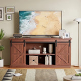 Vineego Rustic Modern TV Stand for 65-Inch TVs - Entertainment Center with Storage Cabinet & Sliding Barn Door Design