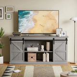 Vineego Rustic Modern TV Stand for 65-Inch TVs - Entertainment Center with Storage Cabinet & Sliding Barn Door Design