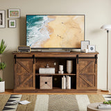 Vineego Rustic Modern TV Stand for 65-Inch TVs - Entertainment Center with Storage Cabinet & Sliding Barn Door Design