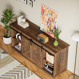 Vineego Rustic Modern TV Stand for 65-Inch TVs - Entertainment Center with Storage Cabinet & Sliding Barn Door Design