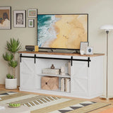 Vineego Rustic Modern TV Stand for 65-Inch TVs - Entertainment Center with Storage Cabinet & Sliding Barn Door Design