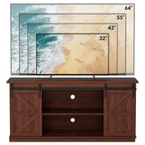 Vineego Rustic Modern TV Stand for 65-Inch TVs - Entertainment Center with Storage Cabinet & Sliding Barn Door Design