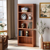Vineego 5-Shelf Corner Bookcase - Sturdy White Storage for Home Office, Living Room