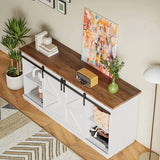 Vineego Rustic Modern TV Stand for 65-Inch TVs - Entertainment Center with Storage Cabinet & Sliding Barn Door Design