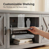 Vineego TV Stand for 65 Inch TVs, Farmhouse Storage Cabinet with Cable Management and Hidden Compartment