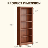 Vineego 5-Shelf Corner Bookcase - Sturdy White Storage for Home Office, Living Room