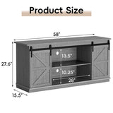 Vineego Rustic Modern TV Stand for 65-Inch TVs - Entertainment Center with Storage Cabinet & Sliding Barn Door Design