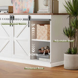 Vineego Rustic Modern TV Stand for 65-Inch TVs - Entertainment Center with Storage Cabinet & Sliding Barn Door Design
