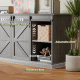 Vineego Rustic Modern TV Stand for 65-Inch TVs - Entertainment Center with Storage Cabinet & Sliding Barn Door Design