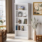 Vineego 5-Shelf Corner Bookcase - Sturdy White Storage for Home Office, Living Room