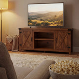 Vineego TV Stand for 65 Inch TVs, Farmhouse Storage Cabinet with Cable Management and Hidden Compartment