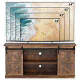 Vineego Rustic Modern TV Stand for 65-Inch TVs - Entertainment Center with Storage Cabinet & Sliding Barn Door Design