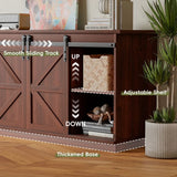 Vineego Rustic Modern TV Stand for 65-Inch TVs - Entertainment Center with Storage Cabinet & Sliding Barn Door Design
