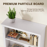 Vineego 5-Shelf Corner Bookcase - Sturdy White Storage for Home Office, Living Room