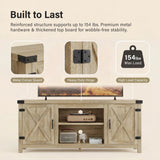 Vineego TV Stand for 65 Inch TVs, Farmhouse Storage Cabinet with Cable Management and Hidden Compartment
