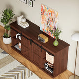 Vineego Rustic Modern TV Stand for 65-Inch TVs - Entertainment Center with Storage Cabinet & Sliding Barn Door Design