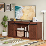 Vineego Rustic Modern TV Stand for 65-Inch TVs - Entertainment Center with Storage Cabinet & Sliding Barn Door Design