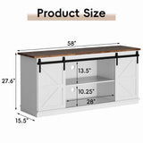 Vineego Rustic Modern TV Stand for 65-Inch TVs - Entertainment Center with Storage Cabinet & Sliding Barn Door Design