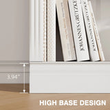 Vineego 5-Shelf Corner Bookcase - Sturdy White Storage for Home Office, Living Room