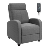 Devoko Fabric Single Massage Recliner Chair with Thick Seat Cushion and Backrest, Gray Fabric, Gray