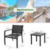 Devoko 3 Pieces Modern Outdoor Conversation Patio Furniture Sets Textilene Bistro, with Glassed Table Steel Frame, Black