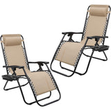 Devoko 2 PCS Zero Gravity Chair Outdoor Lounge Patio Chair Camp Reclining Lounge Chairs