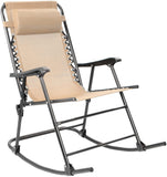 Devoko Zero Gravity Rocking Chair with Headrest Pillow Folding Recliner Foldable Lounge Chair