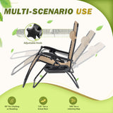 Devoko Set of 2 Outdoor Casual Adjustable Zero Gravity Chair with Pillow and Cup Holder