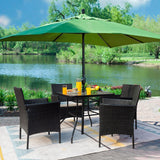 Devoko 5 Piece Patio Conversation Set Wicker Chairs Set with Tempered Glass Table