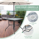 Devoko 5 Piece Patio Conversation Set Wicker Chairs Set with Tempered Glass Table