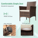 Devoko 4 Pieces Outdoor Patio Conversation Set PE Rattan Wicker Furniture Set