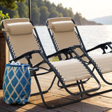Devoko Set of 2 Outdoor Casual Adjustable Zero Gravity Chair with Pillow and Cup Holder