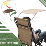 Devoko Patio Zero Gravity Chair Outdoor Folding Recliner Lounge Chair with Attachable Sunshade Canopy and Holder