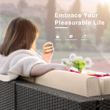 Devoko 5 Pieces Outdoor Patio Furniture Sets Wicker Sectional Sofa PE Rattan Conversation Sets