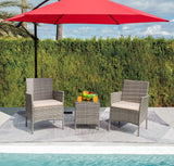 Devoko Patio Conversation Set Outdoor Furniture Set PE Rattan Set of 3