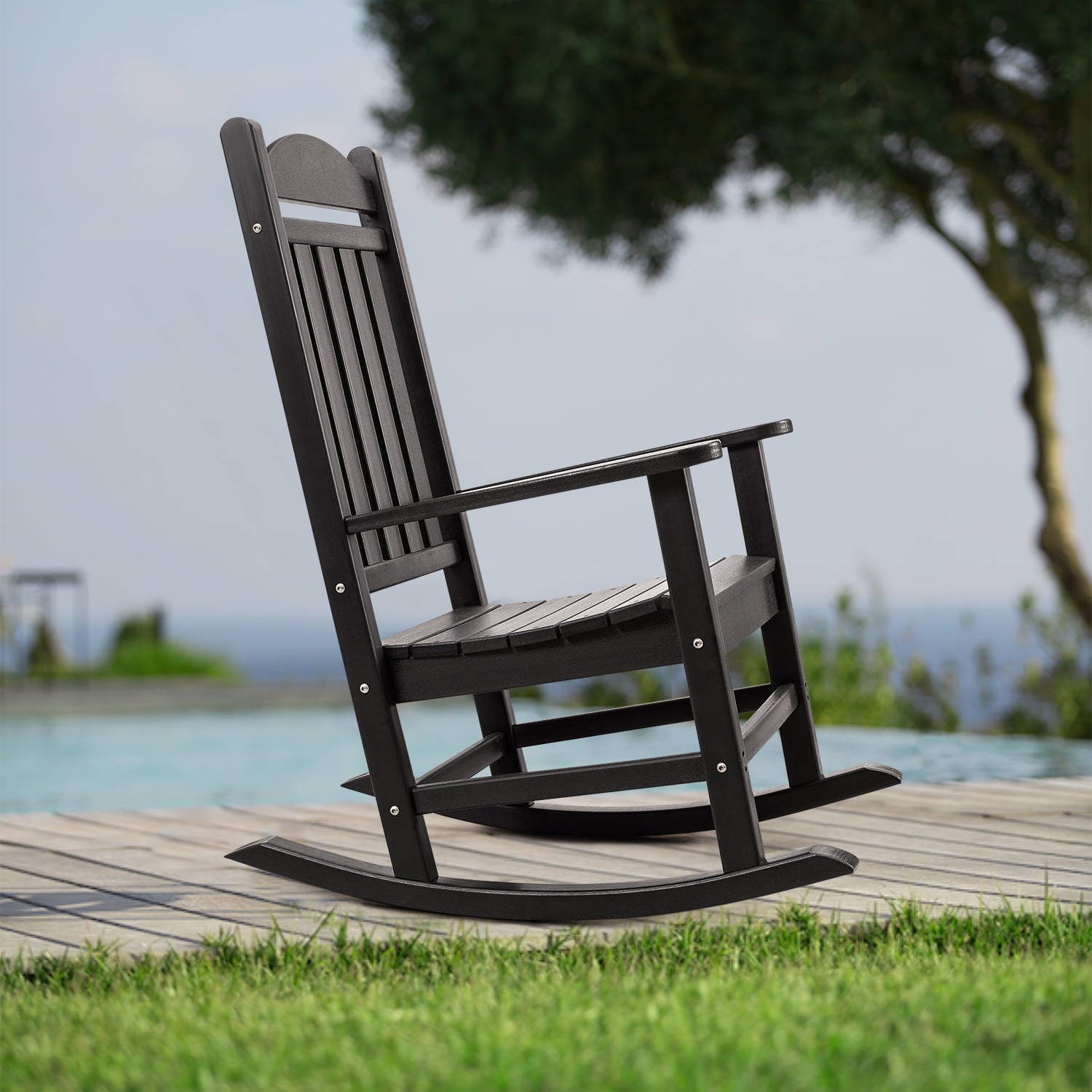 Devoko Outdoor Rocking Chair Presidential Rocker HDPE, Stainless steel