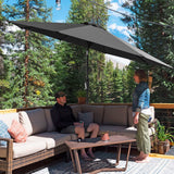 Devoko 10ft Patio Market Umbrella Outdoor Shade with Push Tilt and Crank Lift 8 Ribs