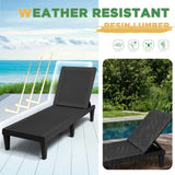 Devoko Set of 2 Outdoor Patio Chaise Lounge Chairs, Rattan Style, Multi-angle Adjustable Back