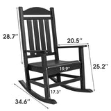 Devoko Outdoor Rocking Chair Presidential Rocker HDPE, Stainless steel All-weather Chair (One Chair Only)