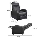 Devoko Home Theater Recliner with Padded Seat and Backrest