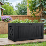 Devoko 100 Gallon All-Weather Resin Deck Box,Indoor Outdoor Lockable Storage Container