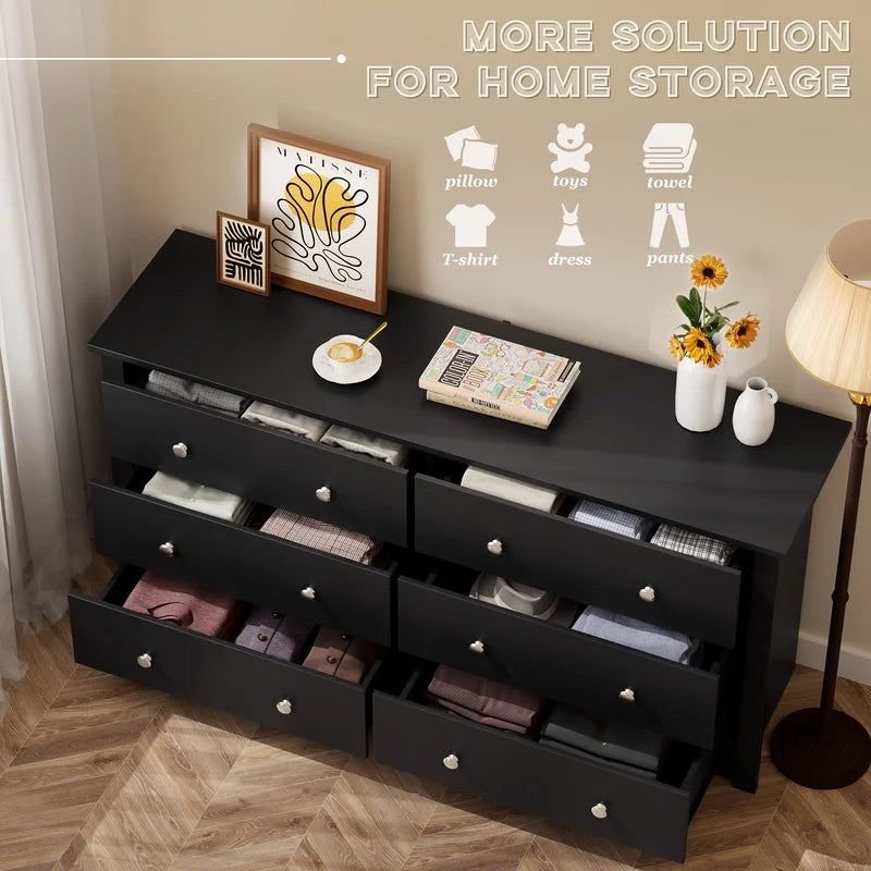 gold color wedding dress Vineego Rustic Modern Chest of 6 Drawers,Extra Wide Double Dresser for Master Bedroom or Nursery Storage