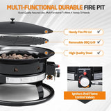 Devoko 19-inch Outdoor Propane Gas Fire Pits 58000 BTU Portable Smokeless Fireplaces with Cover, Grate & Carry Kit for Patio Outside Camping