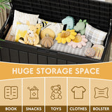 Devoko 82 Gallon Indoor Organizer Storage Box Resin Deck Box Extra Large Capacity Storage