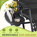 Devoko Set of 2 Outdoor Casual Adjustable Zero Gravity Chair with Pillow and Cup Holder