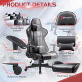 Devoko Gaming Chair High Back Office Chair Racing Style Adjustable Height PC Computer Chair with Headrest and Lumbar Support