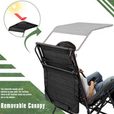 Devoko Patio Zero Gravity Chair Outdoor Folding Recliner Lounge Chair with Attachable Sunshade Canopy and Holder