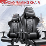 Devoko Gaming Chair High Back Office Chair Racing Style Adjustable Height PC Computer Chair with Headrest and Lumbar Support