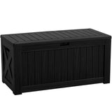 Devoko 100 Gallon All-Weather Resin Deck Box,Indoor Outdoor Lockable Storage Container